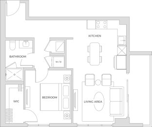 1 Bed 710 sqft